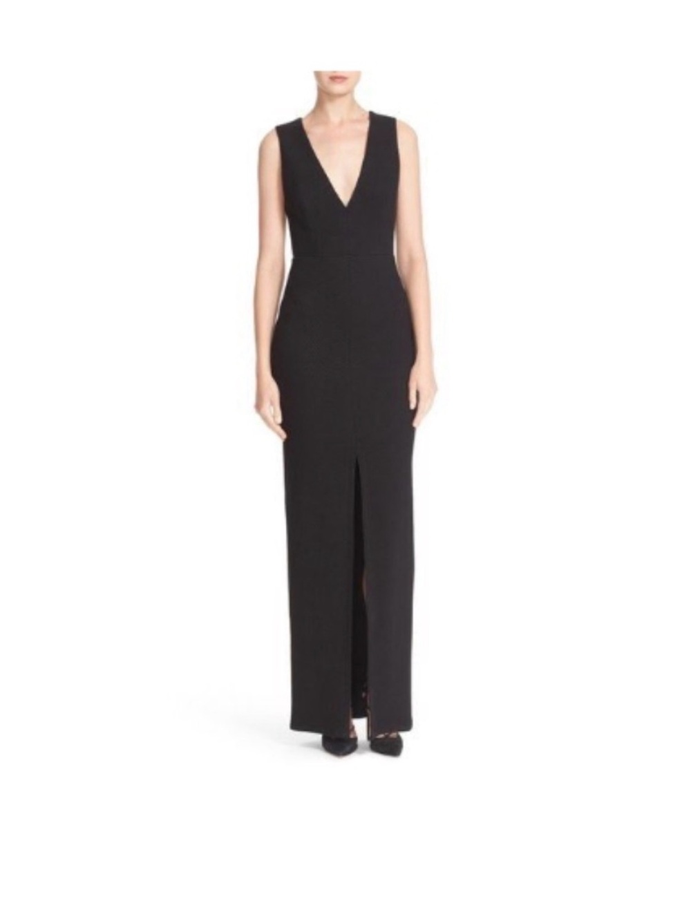 Alice + Olivia Black KAHLO stretch gown maxi dress